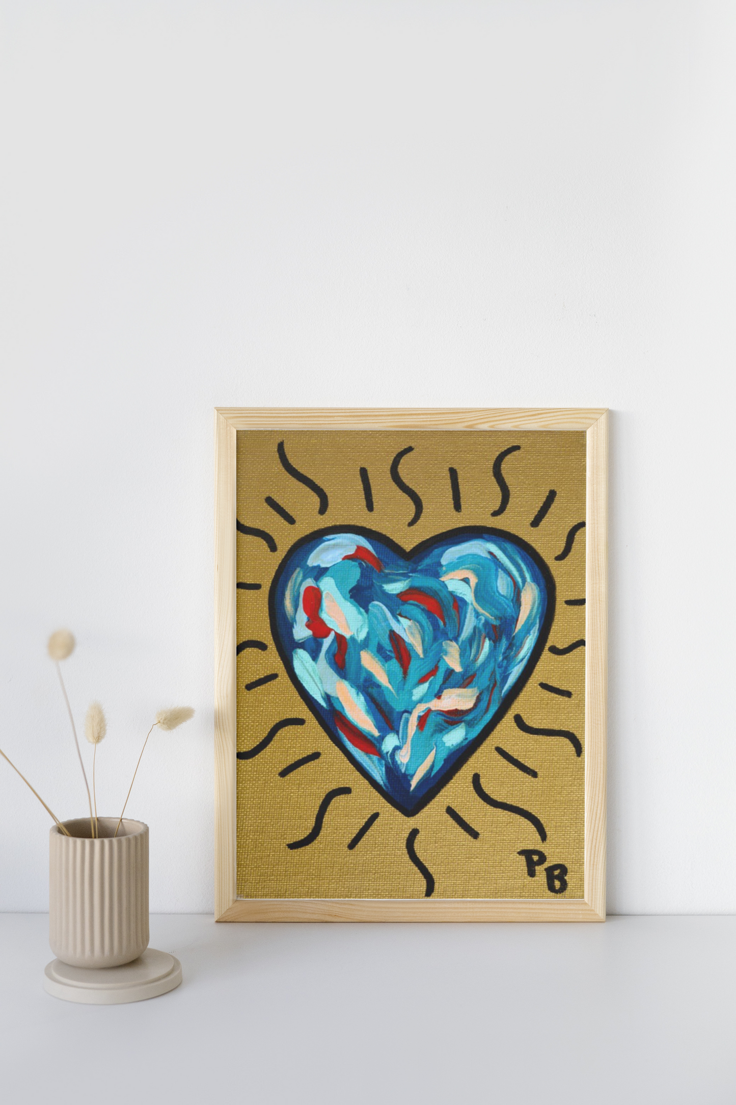 Blue Heart with Gold