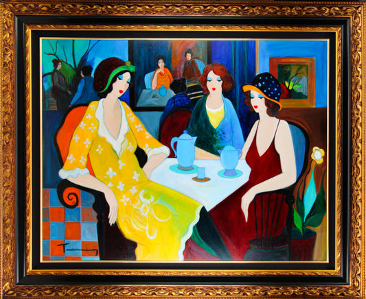 Ladies with Hats at Tea